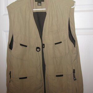 Eddie Bauer Khaki Adventure Hiking Travel Fishing Vest Size Medium
